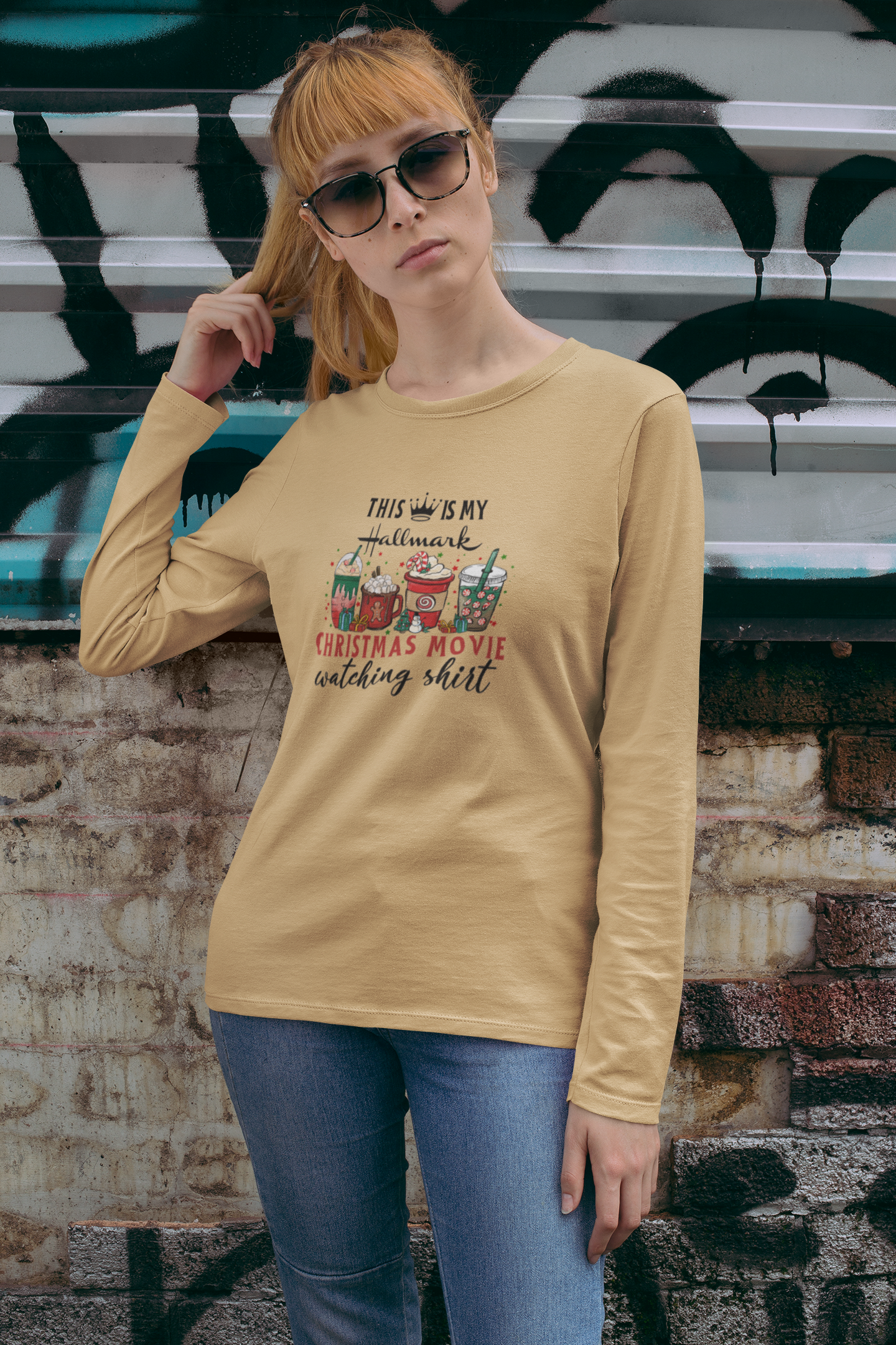 Holiday Long Sleeve Lightweight Crew Shirt, Hallmark Movie