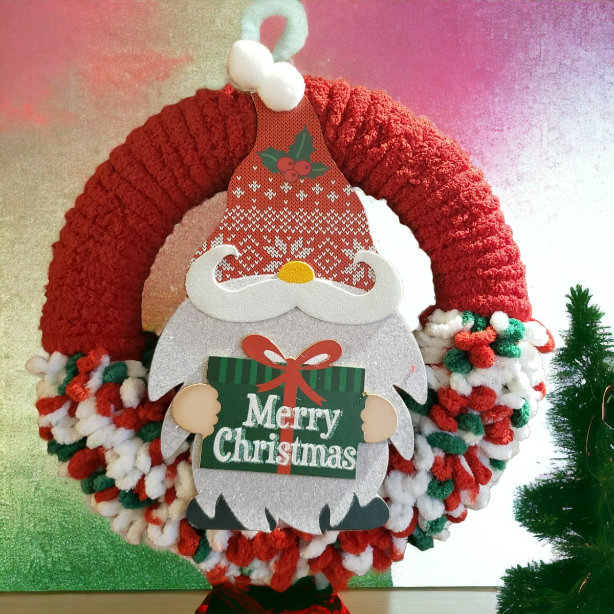 Santa Gnome Christmas 15' Wreath