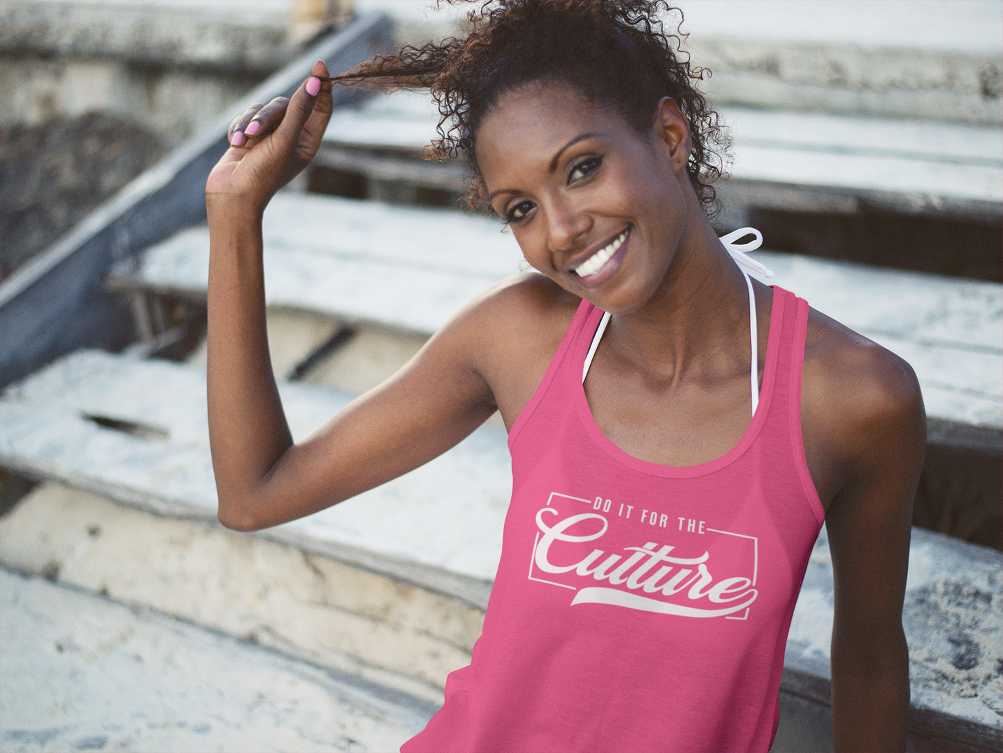 Racerback Tank Top, Do it for the Culture in 3D Puff Print