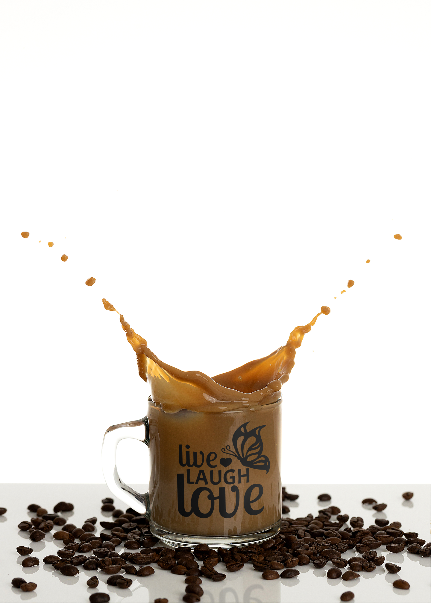 Glass Mug, 11oz., Live Laugh Love