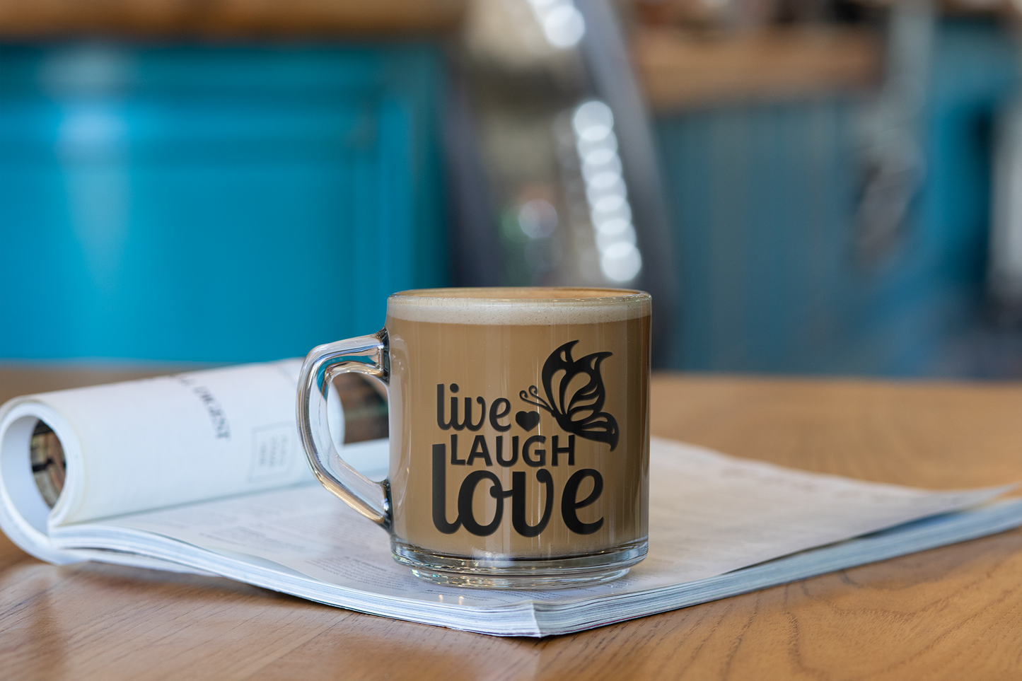 Glass Mug, 11oz., Live Laugh Love
