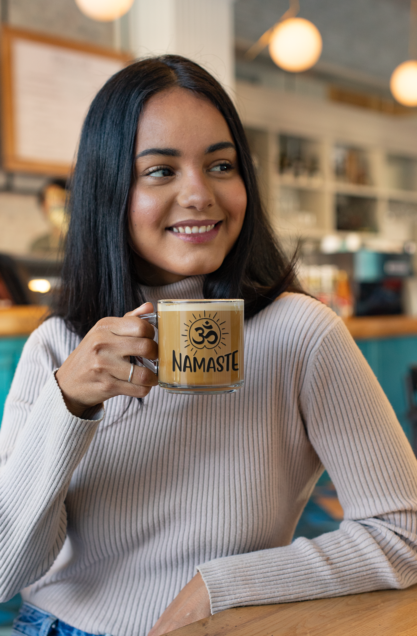 Glass Mug, 11oz., Namaste