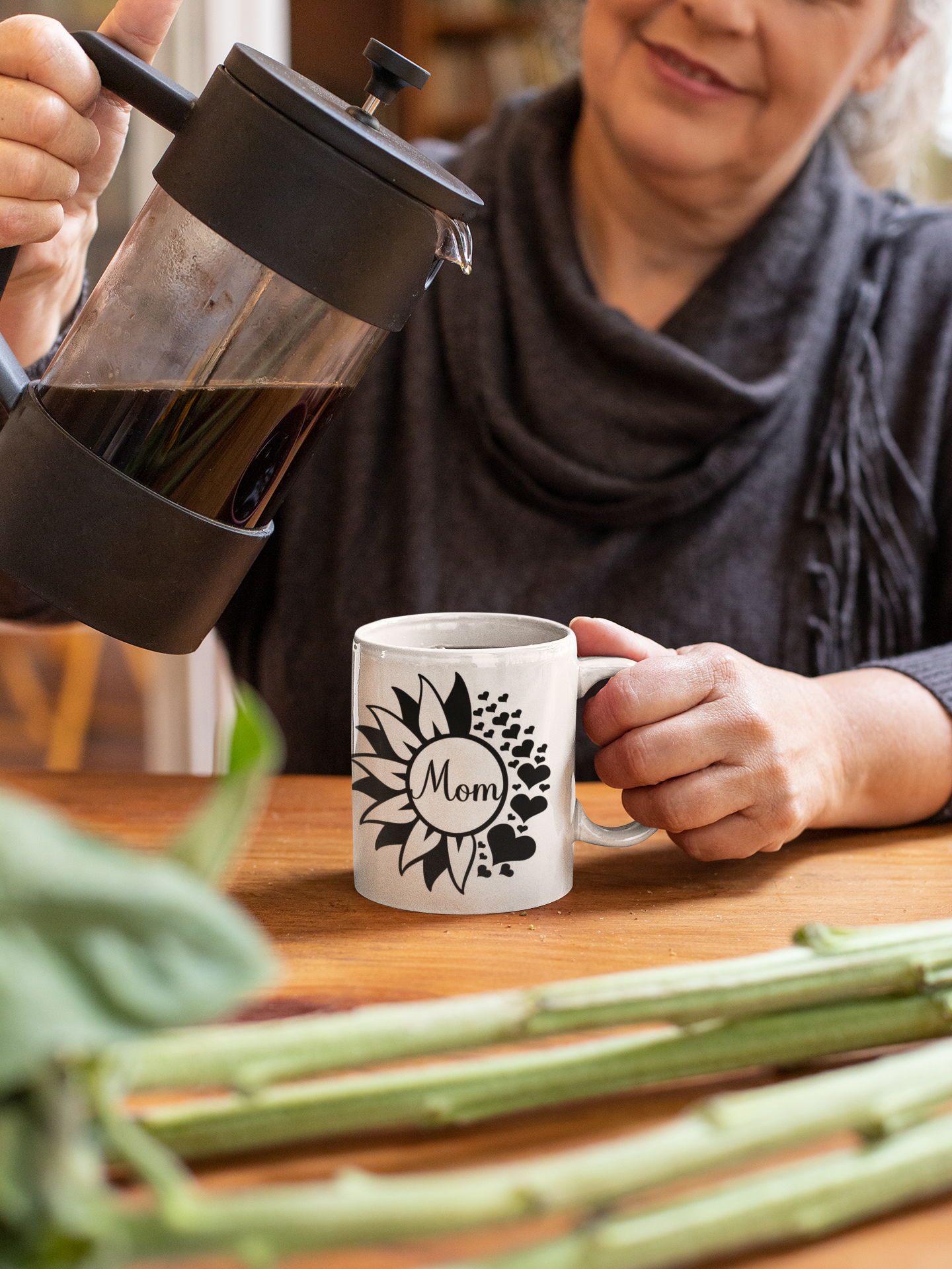 White Mug, Moms' Day Bloom