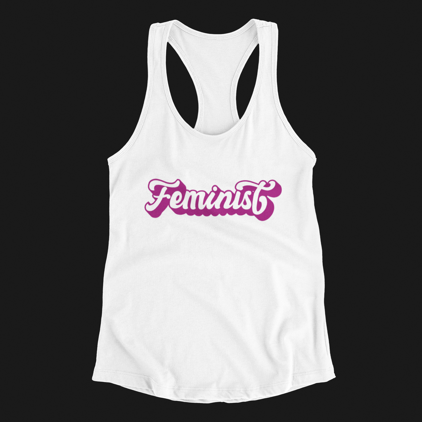 Racerback Tank Top, Feminist in 3D Puff Print