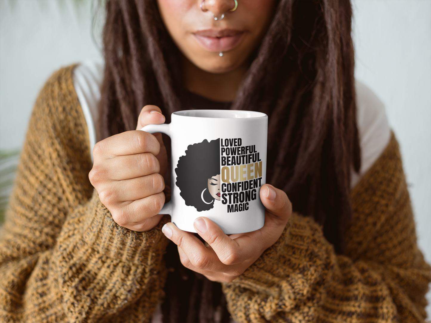 White Mug, Afro Queen Diva